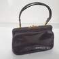 I. Magnin & Co Made in Italy Brown Croc Embossed Leather Handbag Purse image number 3