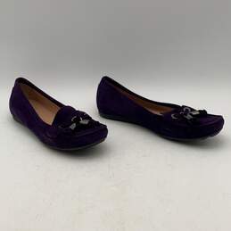 Stuart Weitzman Womens Purple Tassels Moc Toe Slip On Ballet Flats Size 6.5 alternative image