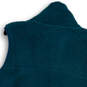 Womens Blue Sleeveless Front Pocket Mock Neck Full-Zip Vest Size Medium image number 4