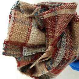 1 1/2 Yards Plaid Fabric Wool Throw Blanket Multicolor alternative image