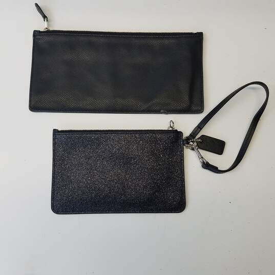 Coach Black Leather Wristlet Pouches Set of 2 image number 2