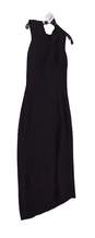 Womens Black Back Zip Sleeveless Round Neck Sheath Dress Size 6 image number 3