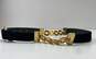 Vintage The Limited Italy 80s Black Leather Gold Chain Belt Size Small image number 3