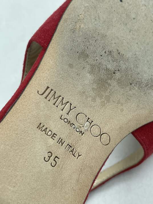 Jimmy Choo Red Pointed Flats W 5 COA image number 7