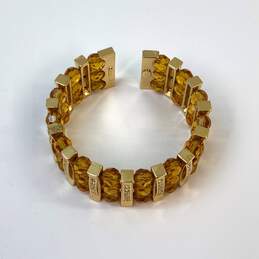 Designer Joan Rivers Gold-Tone Yellow Simulated Topaz Stone Cuff Bracelet alternative image
