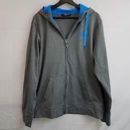 The North Face gray and blue zip fleece sweatshirt men's L
