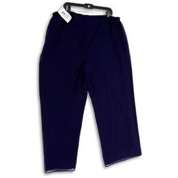 NWT Womens Blue Elastic Waist Lined Straight Leg Capri Pants Size 18W alternative image