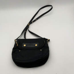 Womens Black Gold Zipper Pocket Adjustable Strap Crossbody Bag Purse