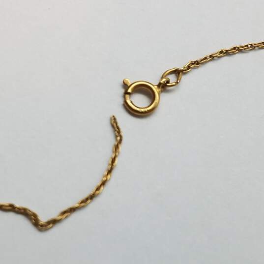14K Gold Diamond Heart Pendant Necklace Damage 1.5g image number 5
