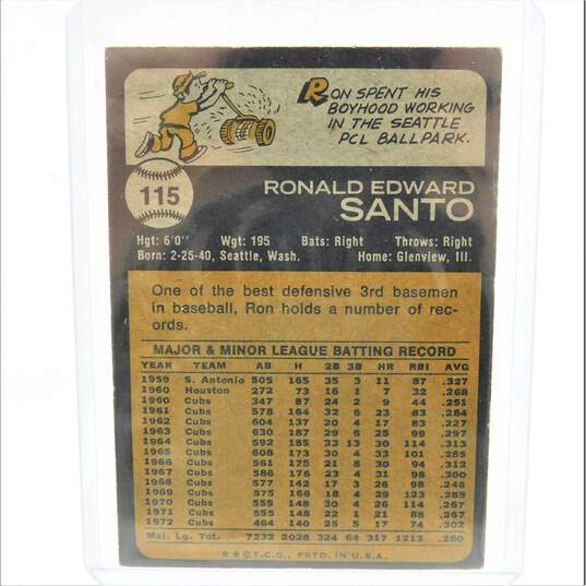 1973 HOF Ron Santo Topps #115 Chicago Cubs image number 3