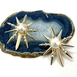 Designer Kendra Scott Gold-Tone Fashionable Rogan Pearl Stud Earrings