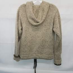 Aran Sweater Market Brown Wool Pullover Hoodie Size S alternative image
