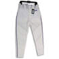 NWT Mens White Blue Striped Tapered Leg Baseball Ankle Pants Size L image number 1