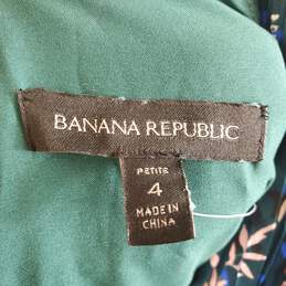 Banana Republic Women Green Floral Maxi Dress Sz 4P Nwt alternative image