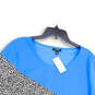 NWT Women Multicolor Colorblock Round Neck Pullover Blouse Top Size 3X image number 3