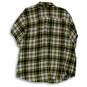 NWT Womens Maroon Plaid Short Sleeve Collared Button-Up Shirt Size XL image number 2