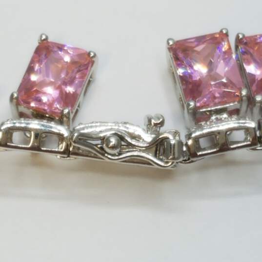 Suzanne Somers Sterling Silver CZ Rare Vintage Dangle 7.5 inch Bracelet 38.0g image number 4