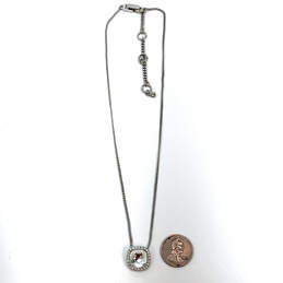 Designer Givenchy Silver-Tone Shiny Rhinestone Adjustable Pendant Necklace