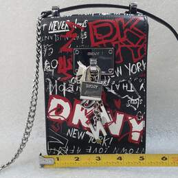 DKNY Leather Elissa North South Graffiti Charm and Lock Crossbody Bag alternative image