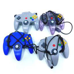 4ct Nintendo 64 N64 Controller Lot-Untested