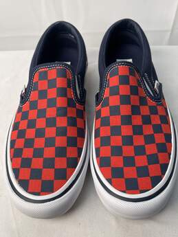 Vans Pro Blue and Red Checkered Slip On Sneakers Size 7.5