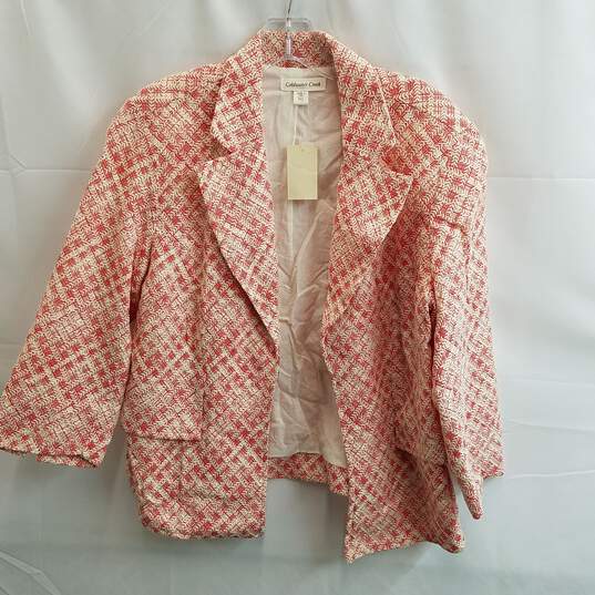 Coldwater Creek Women's Red/White Cotton Basketweave Jacket Size P12 image number 1