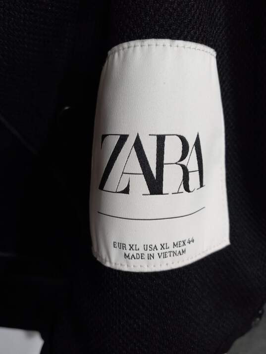 Men's Zara Textured Biker Jacket Sz XL NWT image number 3