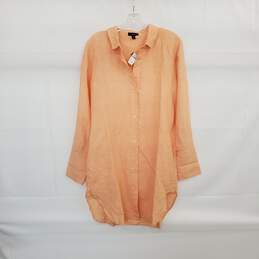 J. Crew Peach Linen Blend Shirt Dress WM Size M NWT