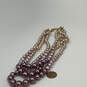 Designer Joan Rivers Gold-Tone Multi Strand Pink Pearls Beaded Necklace image number 3