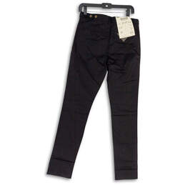 NWT Mens Black Flat Front Pocket Straight Leg Chino Pants Size 29 alternative image