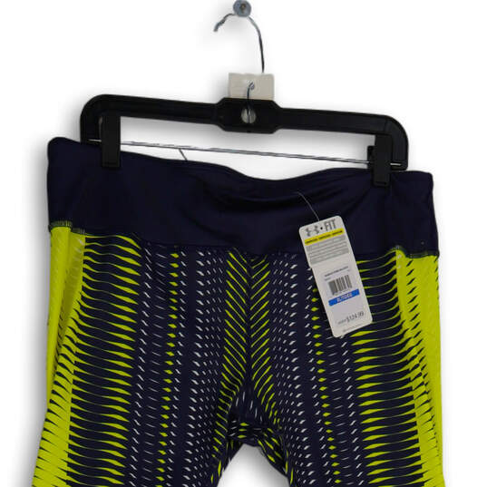 NWT Womens Navy Blue Yellow Geometric Pull-On Compression Leggings Size XL image number 3