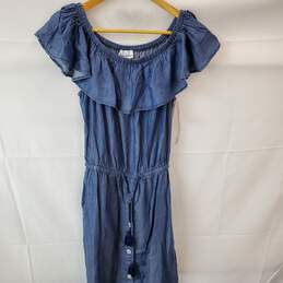 Tommy Bahamas Denim Off Shoulder with Tags Midi Dress in Size Small alternative image