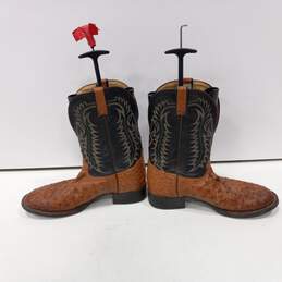 Vintage Tony Lama Men's TX5002 Embroidered El Rey Quill Ostrich Boots Size 11 EE alternative image