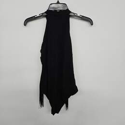 Black Sleeveless Fringe Bodysuit alternative image