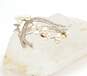 Vintage 14K White Gold 1.20 CTTW Old Cut Diamond & Pearl Brooch 9.5g image number 1