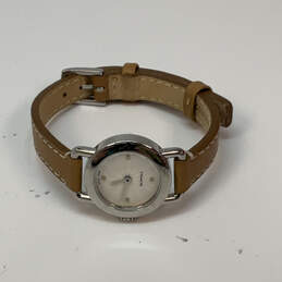 Designer Coach QZ 0250 Silver-Tone Adjustable Strap Round Dial Wristwatch