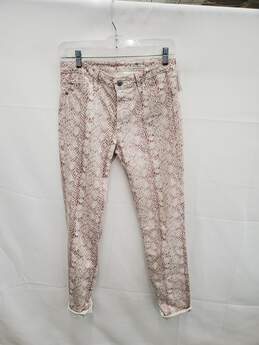 AG Silk Python Ivory Dust Skinny Ankle Pants Size-27R used