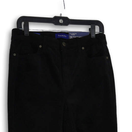 NWT Womens Black Denim Dark Wash High Waist Straight Leg Jeans Size 6P image number 3
