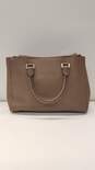 Michael Kors Triple Compartment Saffiano Leather Satchel Taupe image number 2