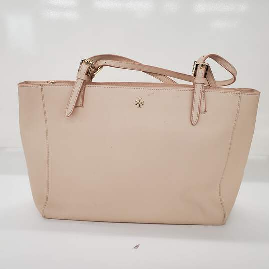 Tory Burch Blush Pink Saffiano Leather Large Tote Bag image number 1