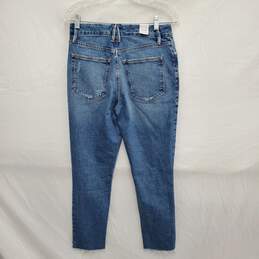 NWT Good American WM's Indigo Blue Denim Distressed Jeans Size 00 x 24 alternative image