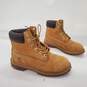 Timberland Kids 6in Premium Waterproof Wheat Nubuck Boots Junior Youth Size 5 image number 3