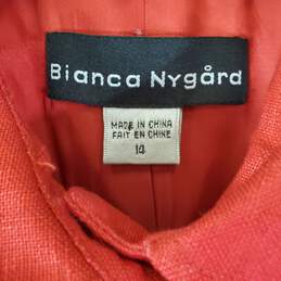 Bianca Nygard Women Red Linen Jacket Sz 14 NWT alternative image