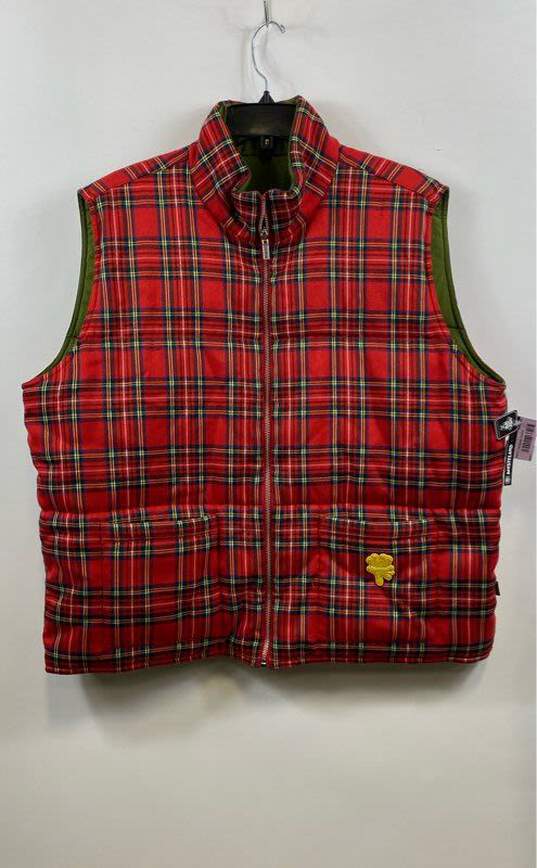 Heaven By Marc Jacobs Red Quilted Plaid Vest - Size X Large image number 8