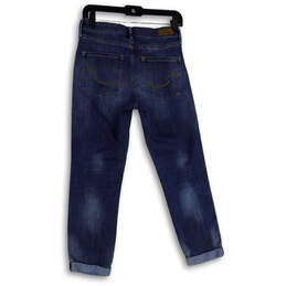 Womens Blue Denim Medium Wash Pockets Stretch Slim Cuff Ankle Jeans Size 4 alternative image