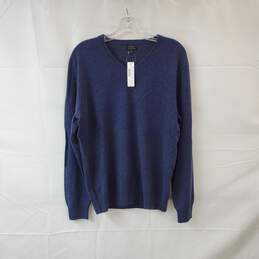 J. Crew Blue Cashmere Pullover Sweater MN Size M NWT