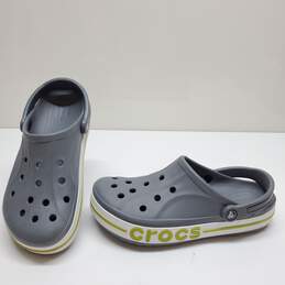 Crocs  Gray Green Logo Clogs Mules Size M10/W12