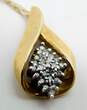 10K Yellow Gold 0.12 CTTW Diamond Pave Pendant Necklace 2.3g image number 3