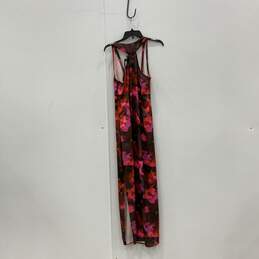 NWT Womens Multicolor Abstract Tie Dye Side Slit Plunge Maxi Dress Size 10 alternative image