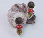 Artisan 925 Citrine Coral & Wood Cabochons Drop Post Earrings 9.2g image number 2